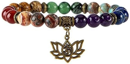 Bivei Chakra Bead Bracelets for Women - 8Mm 7 Chakra Bracelet with Real Stones Meditation Yoga Gemstone Jewelry