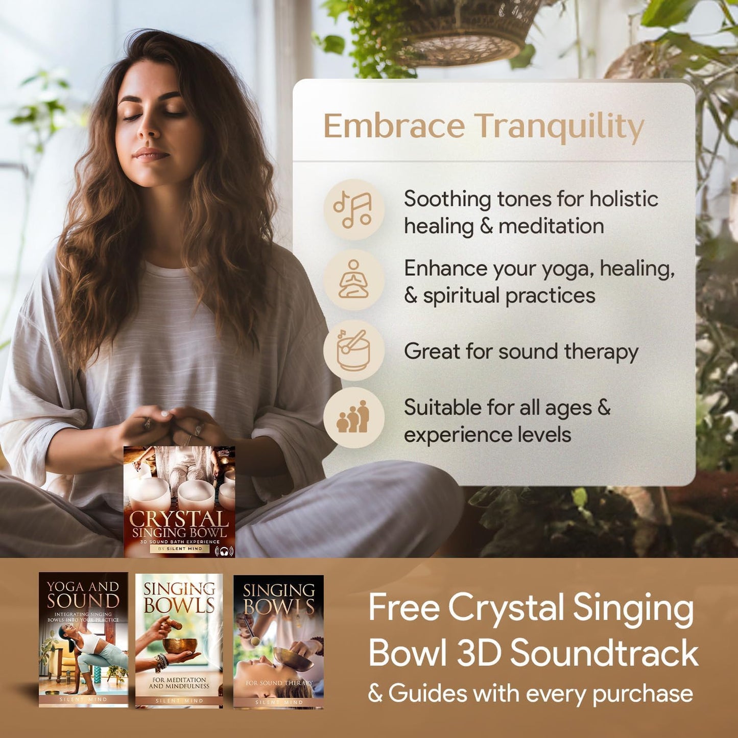 Silent Mind Tibetan Singing Bowl Set – Easy to Play & Beginner Friendly Meditation Bowl with Cushion, Mallet & Case | Stress Relief & Mindfulness | Gift-Ready