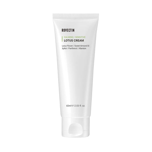 Calming Lotus Cream – Lightweight Hydrating & Soothing Moisturizer Face Cream for Sensitive Skin | 75% Lotus Water Extract & Niacinamide for Anti-Aging | Vegan Korean Skincare (2.03 Fl Oz)