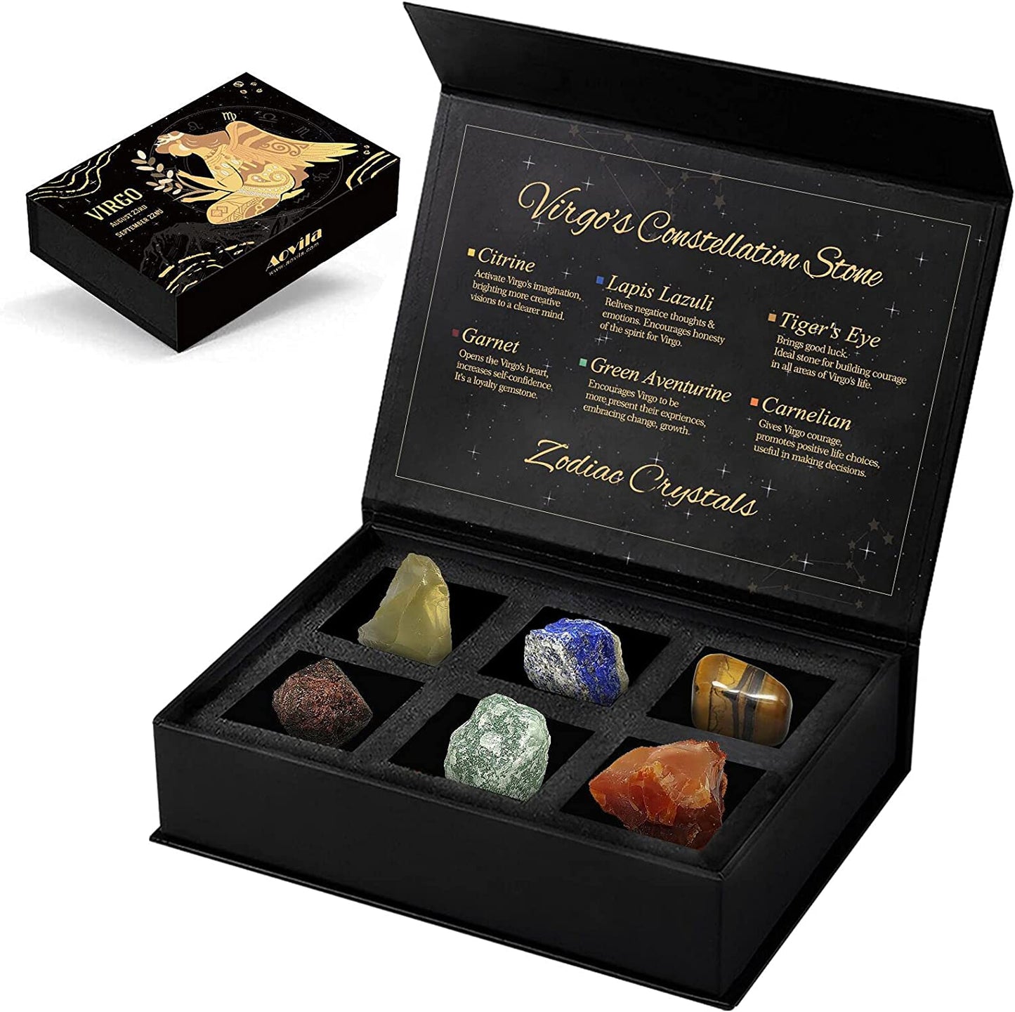 Aovila Cancer Gifts: Tea Light Holder Candle Holder Crystals Birthstones Gift Box Set Zodiac Astrology Gifts for Women, Mum, Best Friends