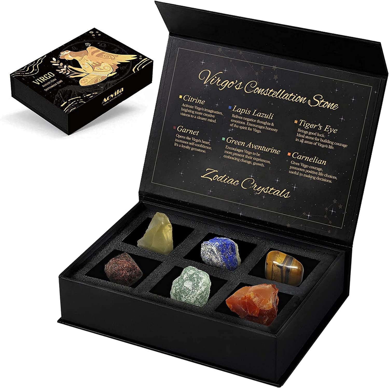 Aovila Cancer Gifts: Tea Light Holder Candle Holder Crystals Birthstones Gift Box Set Zodiac Astrology Gifts for Women, Mum, Best Friends