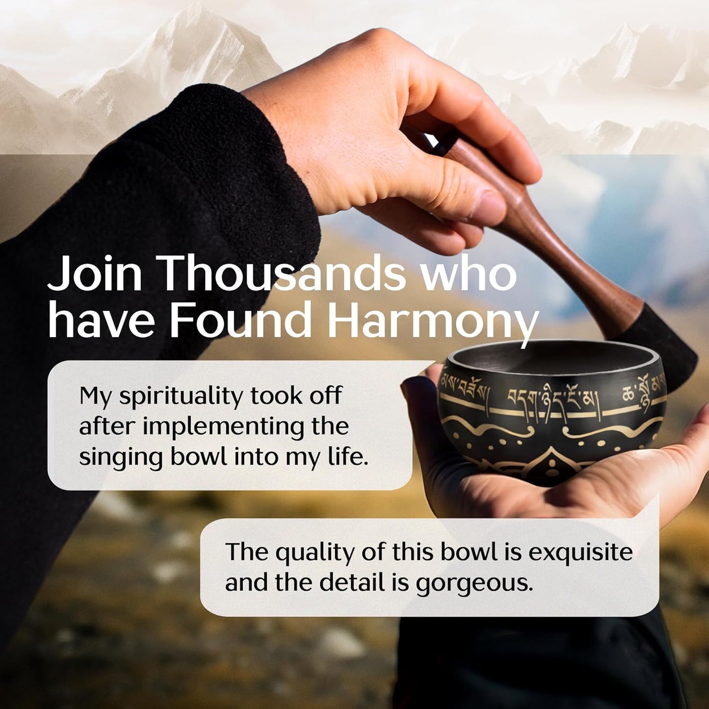 Silent Mind Tibetan Singing Bowl Set – Easy to Play & Beginner Friendly Meditation Bowl with Cushion & Mallet | Stress Relief & Mindfulness | Gift-Ready