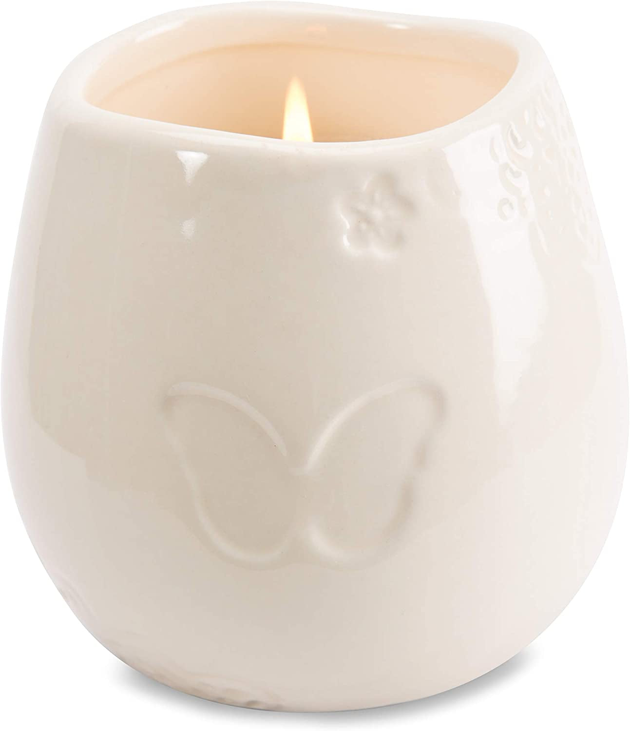 Pavilion Gift Company Ceramic Soy Candle Bundle - in Memory and Forever in My Heart Designs (2 Items)