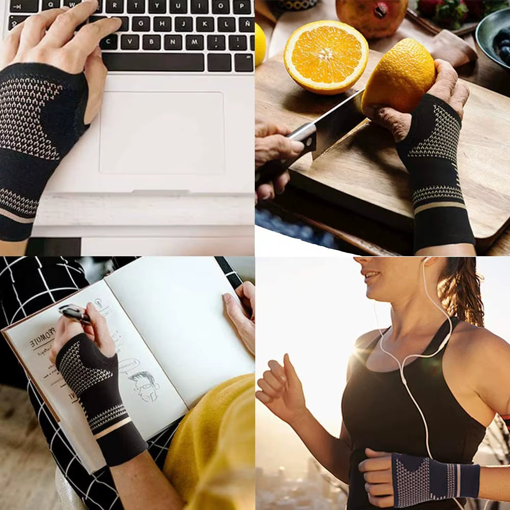 2 Pack Wrist Compression Sleeves, Comfortable and Breathable for Workout, Wrist Support for Women and Men
