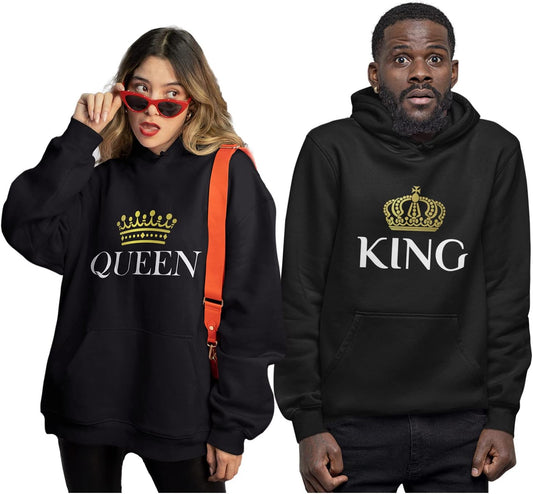 King & Queen Matching Pullover Hoodies 
