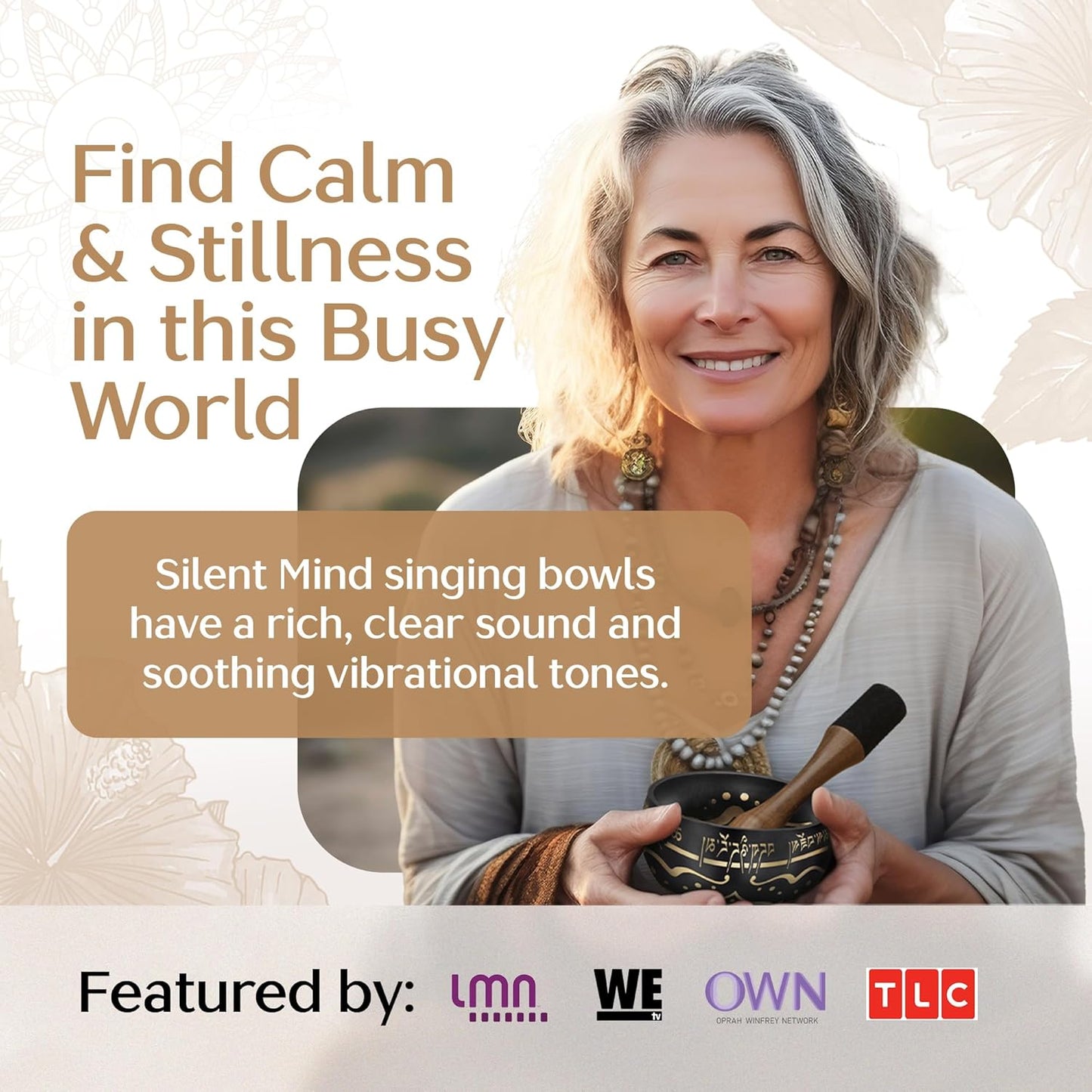 Silent Mind Tibetan Singing Bowl Set – Easy to Play & Beginner Friendly Meditation Bowl with Cushion, Mallet & Case | Stress Relief & Mindfulness | Gift-Ready