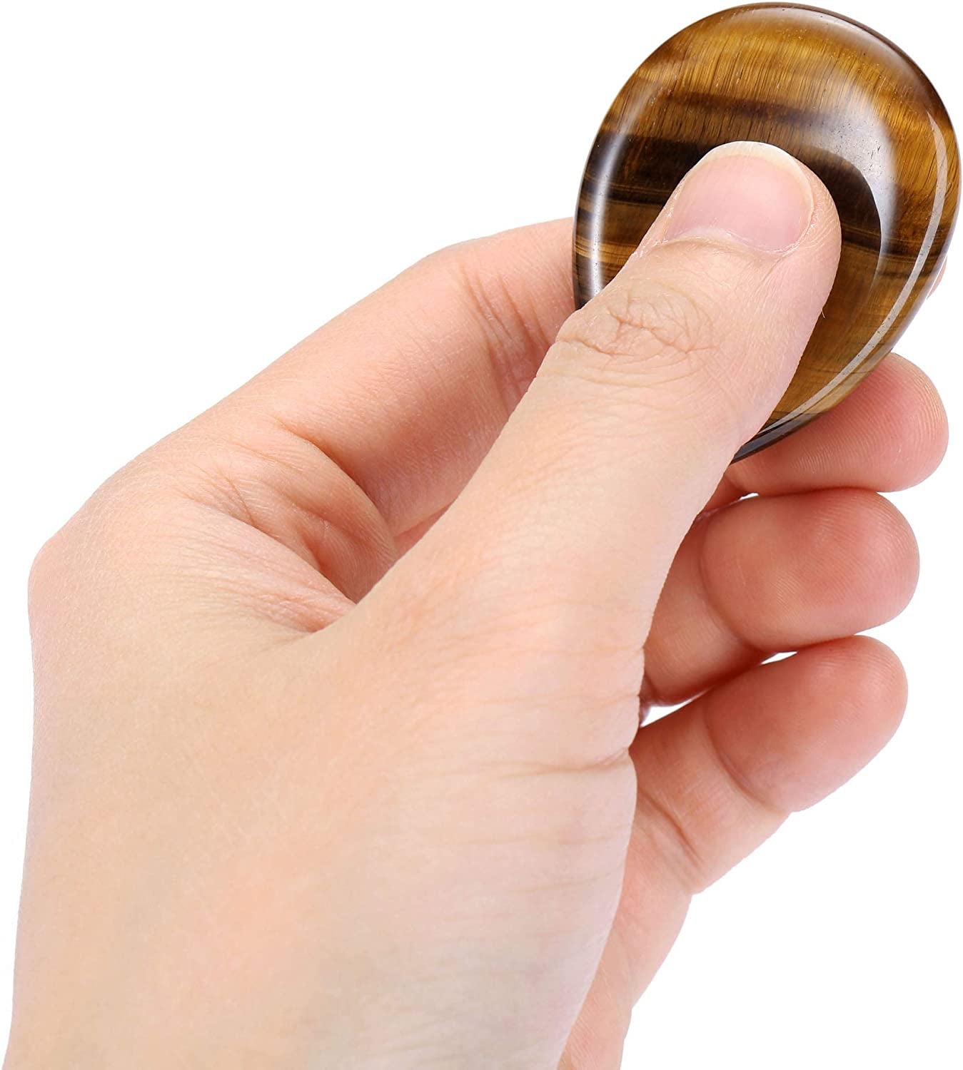 Crystaltears Black Obsidian Crystal Worry Stone Thumble Polished Healing Crystals Pocket Palm Stone Thumb Worry Stones for Anxiety Stress Relief Crystal Therapy