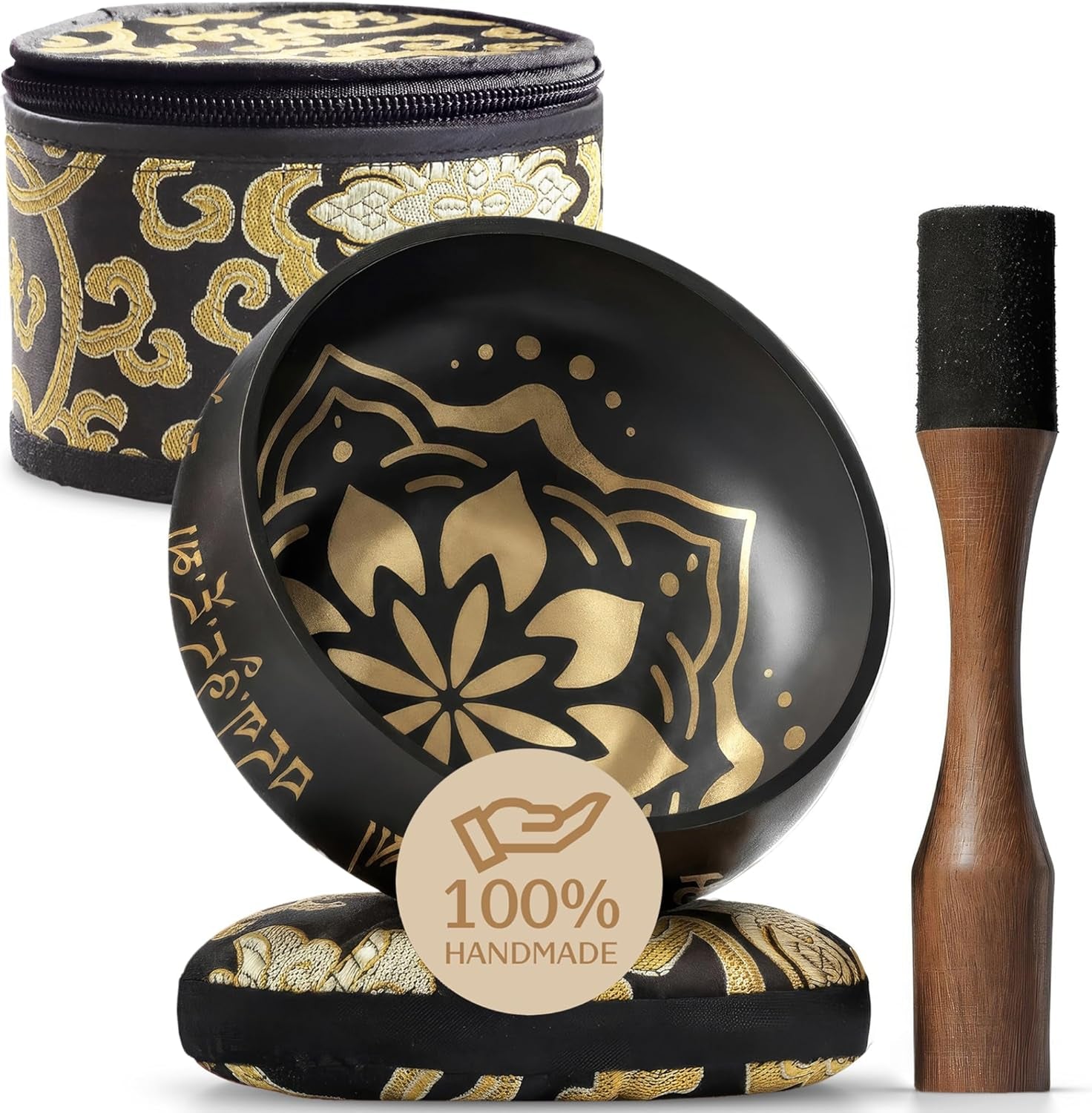 Silent Mind Tibetan Singing Bowl Set – Easy to Play & Beginner Friendly Meditation Bowl with Cushion & Mallet | Stress Relief & Mindfulness | Gift-Ready