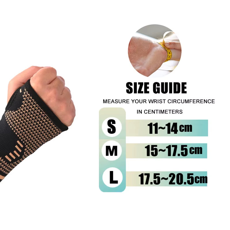 2 Pack Wrist Compression Sleeves, Comfortable and Breathable for Workout, Wrist Support for Women and Men